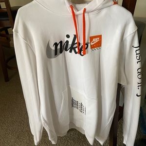 Orange white and black Nike Graphic Hoodie